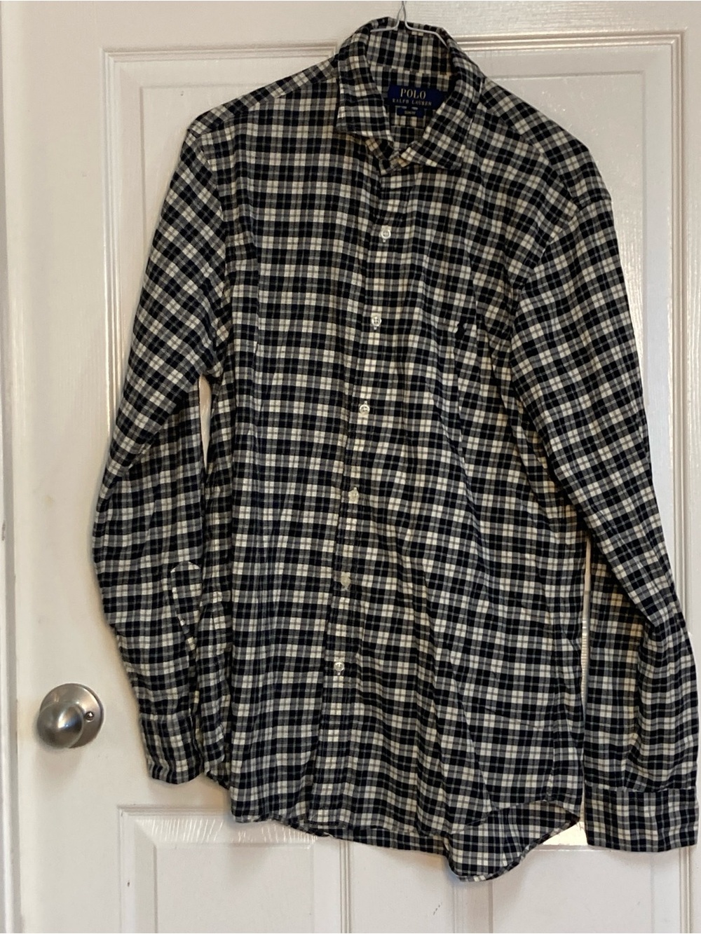 Ralph Lauren Black & White Plaid Button-Down Shirt